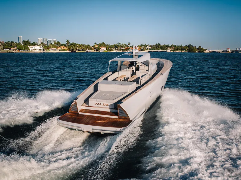 Slide: The Image of Luxury Alen 55 yacht cruising on open water, 2021 model. - 21