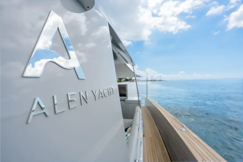 Slide: The Image of Alen 55 yacht, 2021 model, cruising on a sunny day with clear blue skies. - 45