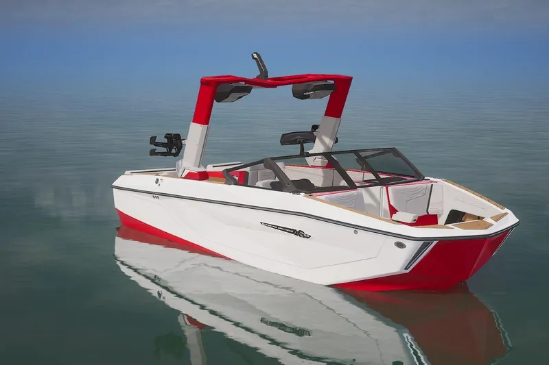Slide: The Image of 2026 Nautique Super Air Nautique G23 interior with luxurious seating and modern dashboard. - 1