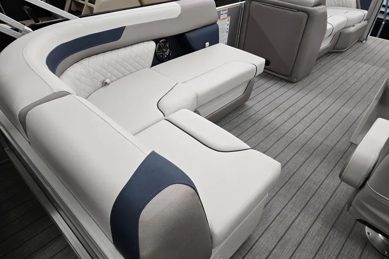 Slide: The Image of Luxurious seating on 2026 Godfrey Sweetwater 2286 FS pontoon boat, featuring elegant upholstery. - 20