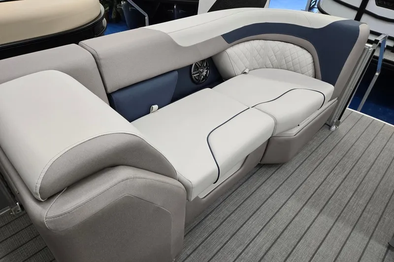 Slide: The Image of Luxurious seating on 2026 Godfrey Sweetwater 2286 FS pontoon boat, featuring elegant upholstery. - 26