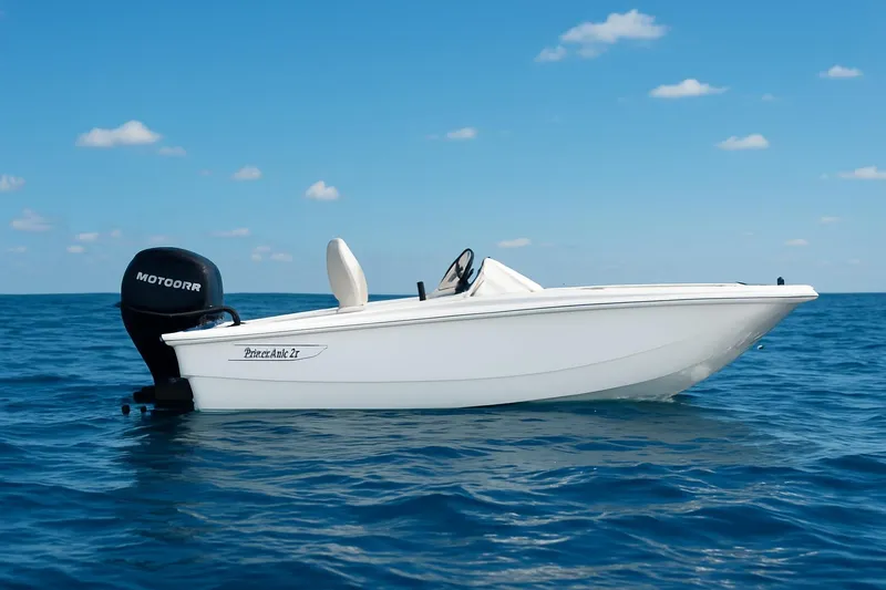 The Image of 2026 Boston Whaler 130 Super Sport boat on open water under blue sky. - 1