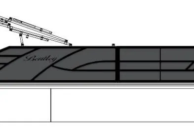 Slide: The Image of 2026 Bentley Pontoons Elite 223 Swingback, sleek design, side view illustration. - 23