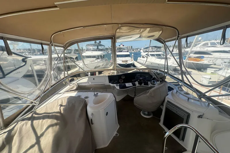 Slide: The Image of Interior view of a 2010 Meridian 391 Sedan yacht at a marina. - 33