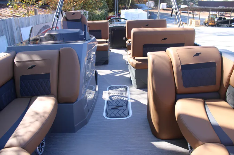Slide: The Image of Luxurious interior of 2026 Starcraft SLS 3 RL boat with plush seating and modern design. - 31