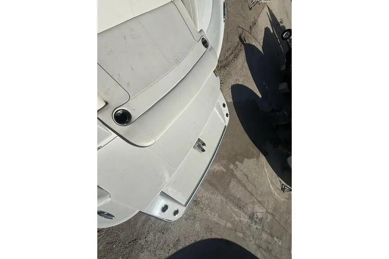 Slide: The Image of 2015 Formula 350 Crossover Bowrider boat, aerial view of stern and swim platform. - 11