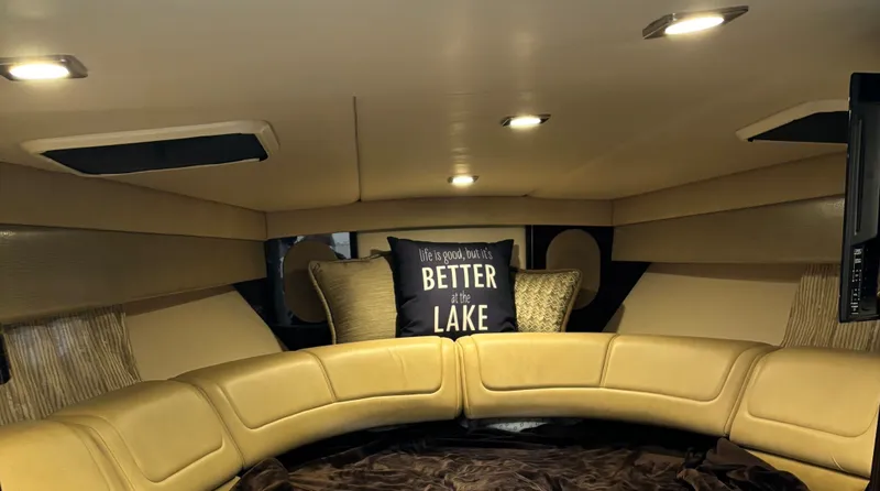 Slide: The Image of Engine compartment of a 2015 Formula 310 Sun Sport boat, showcasing mechanical components. - 11