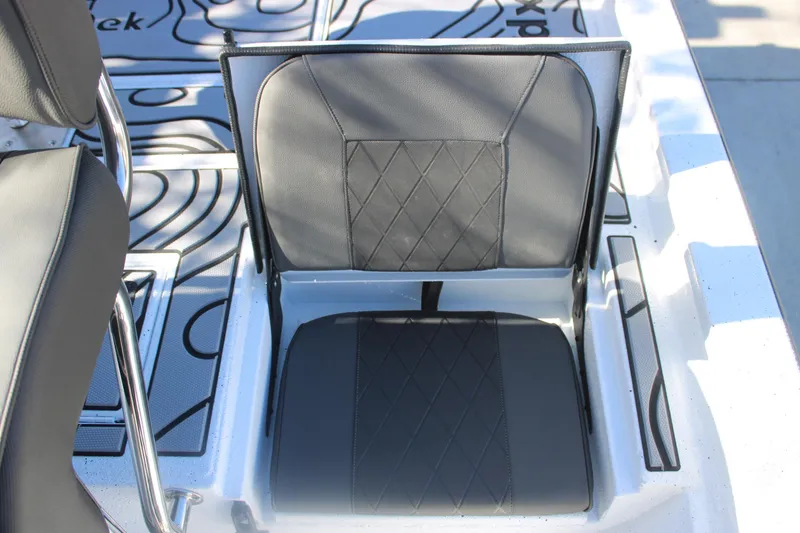 Slide: The Image of 2026 Xpress H20B Bay boat seat with sleek black upholstery and modern design. - 9