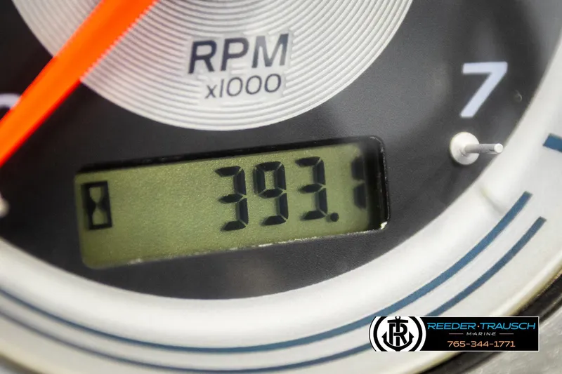 Slide: The Image of Close-up of Avalon VEN FNC 2020 RPM gauge displaying 393.1 hours. - 36