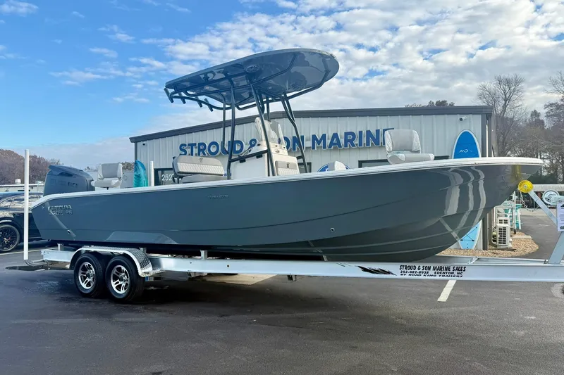 Slide: The Image of 2026 Carolina Skiff 26 Ultra Elite boat on trailer at Stroud & Son Marine. - 4