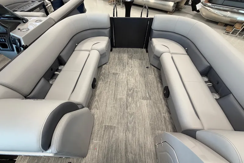 Slide: The Image of Interior of 2026 Bentley Pontoons Legacy 243 Swingback with luxurious seating and modern design. - 15