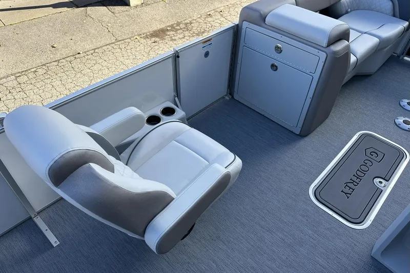 Slide: The Image of Interior of 2026 Godfrey Sweetwater 2286 SFLC boat with seating and storage. - 6