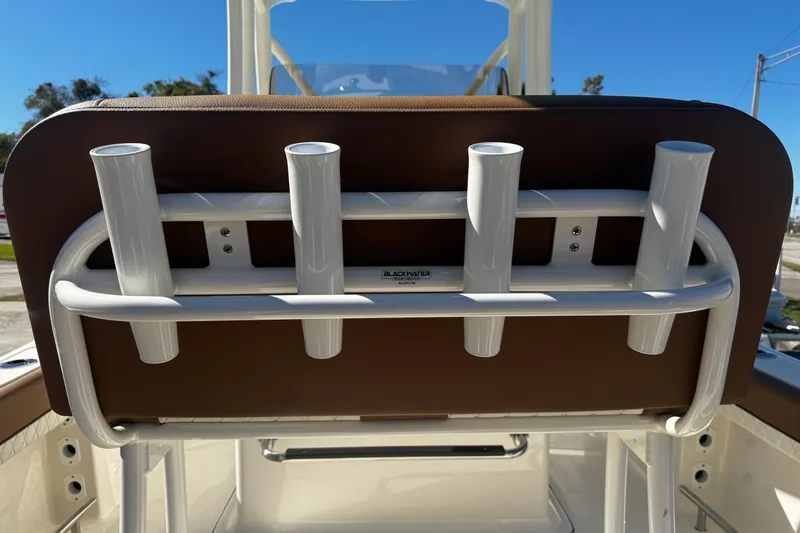 Slide: The Image of Rod holders on a 2026 Pioneer 222 Islander boat, featuring a sleek design. - 20