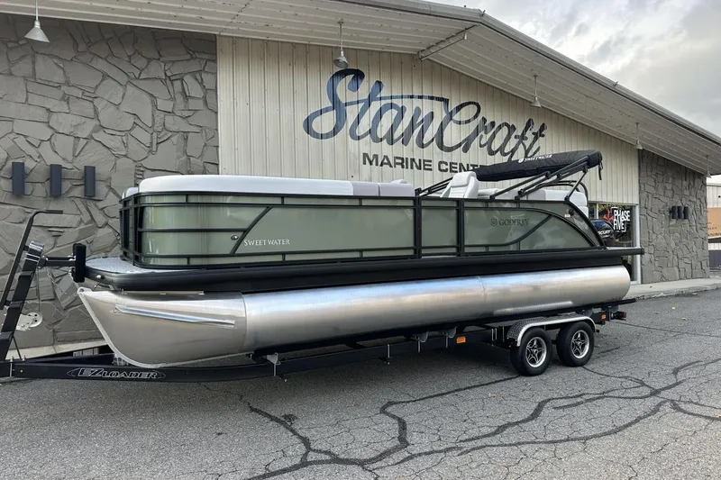 The Image of 2026 Godfrey Sweetwater 2286 SBC pontoon boat on trailer at StanCraft Marine Center. - 1