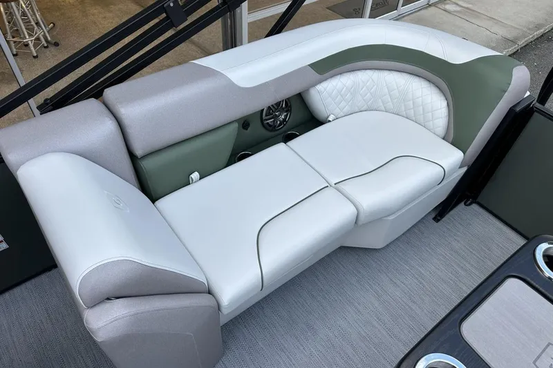 Slide: The Image of Luxurious seating on 2026 Godfrey Sweetwater 2286 SBC pontoon boat, featuring elegant design. - 13