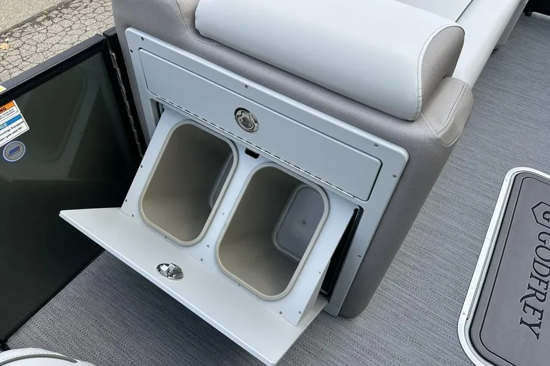 Slide: The Image of Interior storage compartment of 2026 Godfrey Sweetwater 2286 SBC boat. - 9