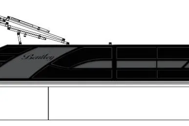 Slide: The Image of 2026 Bentley Pontoons Elite 223 Swingback, sleek design, side view illustration. - 11