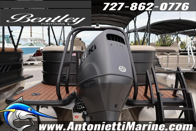 Slide: The Image of 2026 Bentley Pontoons Legacy 223 DL Navigator with Suzuki engine at Antonietti Marine. - 26