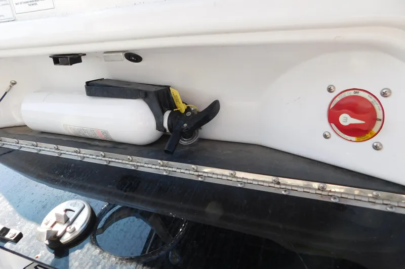 Slide: The Image of 2021 Sea Pro 219 Center Console boat with fire extinguisher and safety switch. - 42