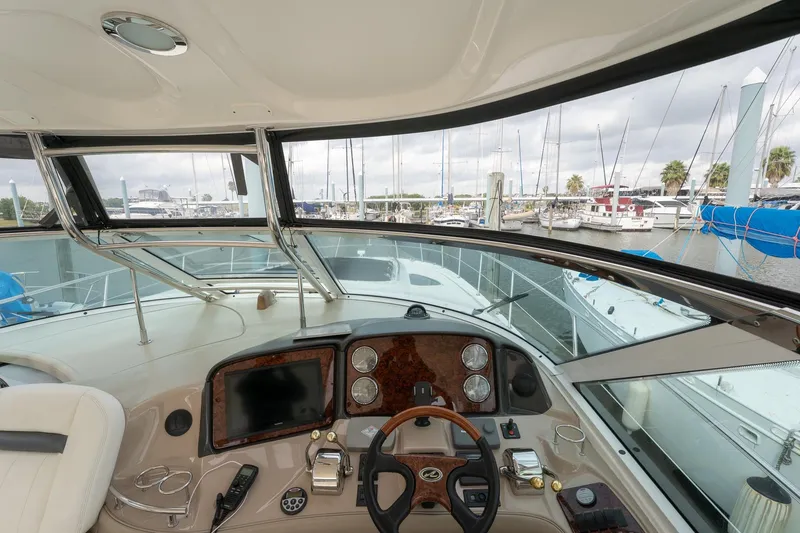 Slide: The Image of Luxurious 2005 Sea Ray 500 Sundancer yacht interior with plush seating and elegant design. - 16