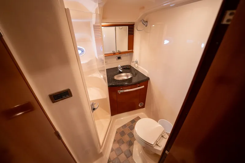 Slide: The Image of Luxurious bathroom interior of 2005 Sea Ray 500 Sundancer yacht with sleek design. - 37