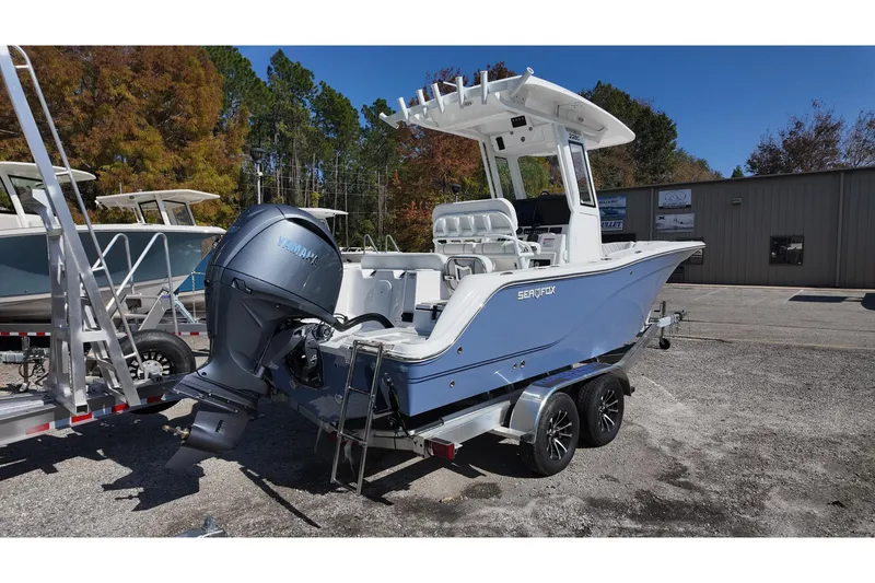 Slide: The Image of 2026 Sea Fox 228 Commander boat with Yamaha engine on trailer. - 4