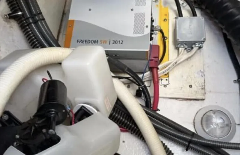 Slide: The Image of Engine compartment of a 2003 Formula 37 PC boat with Freedom SW 3012 inverter. - 32