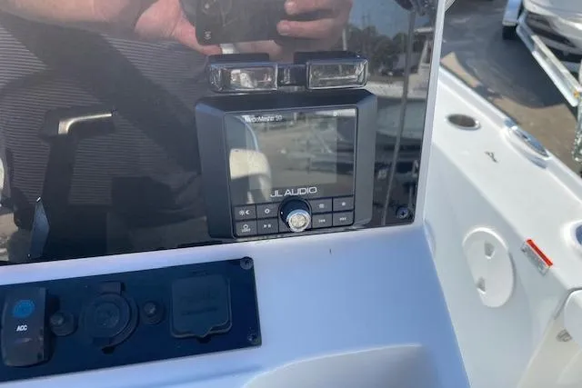 Slide: The Image of 2021 Sea Hunt BX 22 BR boat dashboard with JL Audio system. - 7