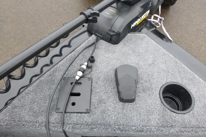 Slide: The Image of 2026 Tracker Pro Guide V-175 WT boat deck with Minn Kota trolling motor. - 25