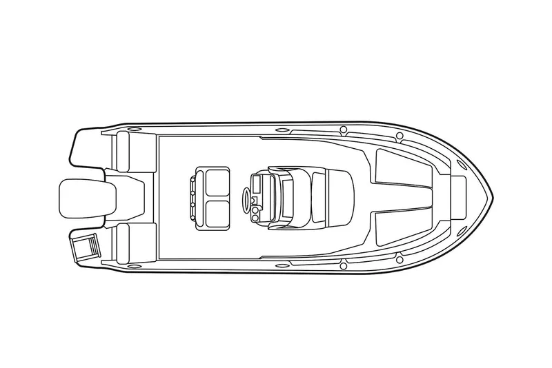 Slide: The Image of Manufacturer Provided Image: Top view line drawing of 2024 Grady-White Fisherman 216 boat layout. - 23