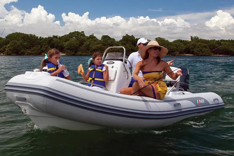 The Image of 2026 AB Inflatables Oceanus 14 VST boat with Yamaha 50HP engine, sleek design. - 0
