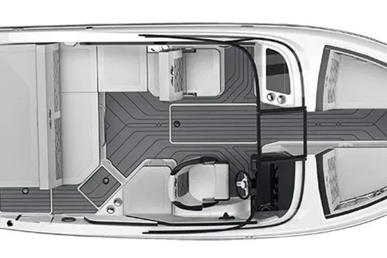 Slide: The Image of Top view of 2026 Sea Ray SPX 210 boat interior layout. - 25