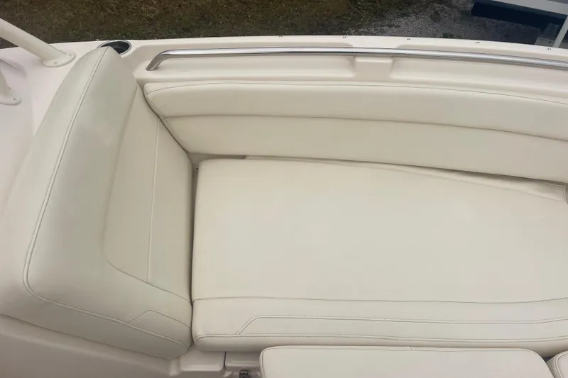 Slide: The Image of 2023 Grady-White Freedom 285 boat seating, featuring luxurious white upholstery. - 52