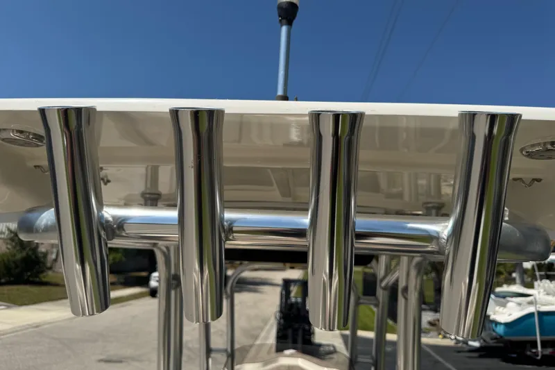 Slide: The Image of Stainless steel rod holders on a 2019 Key West 230 Bay Reef boat. - 121