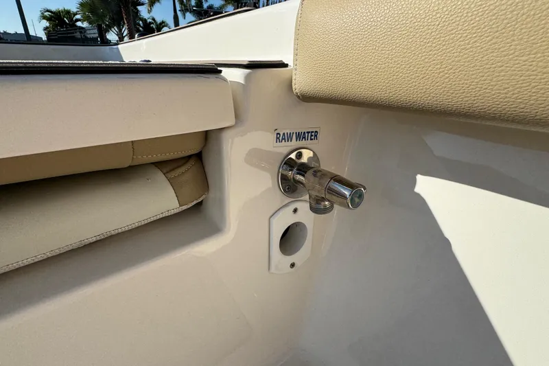 Slide: The Image of 2019 Key West 230 Bay Reef boat raw water outlet detail. - 85