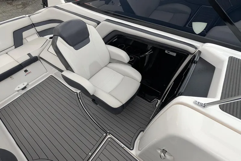 Slide: The Image of 2017 Yamaha 242 Limited S boat interior with sleek seating and modern design. - 15