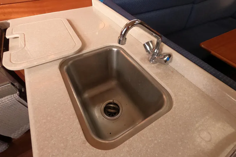 Slide: The Image of Stainless steel sink in 2013 Marlow-Hunter e33 yacht galley. - 32
