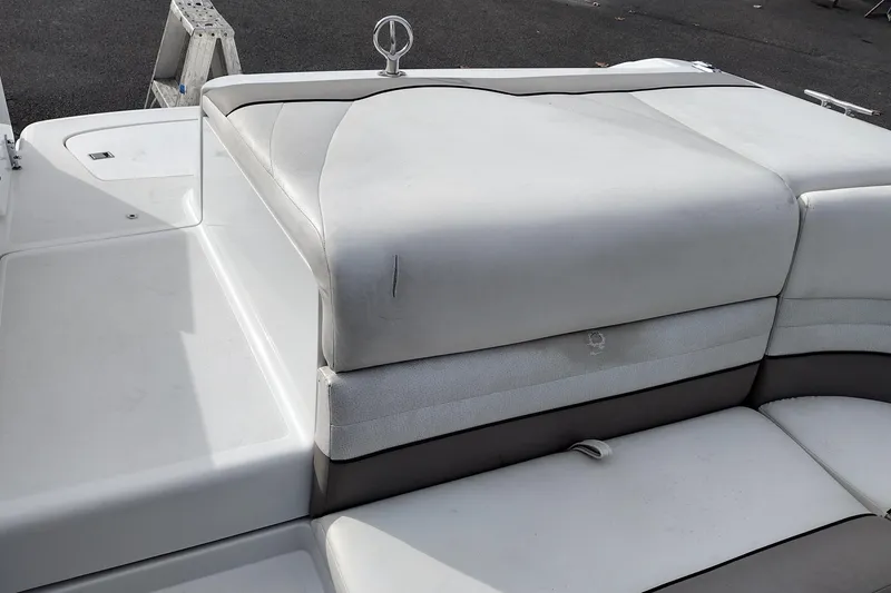 Slide: The Image of Cobalt 246 boat seating area, 2000 model, with light gray upholstery. - 29