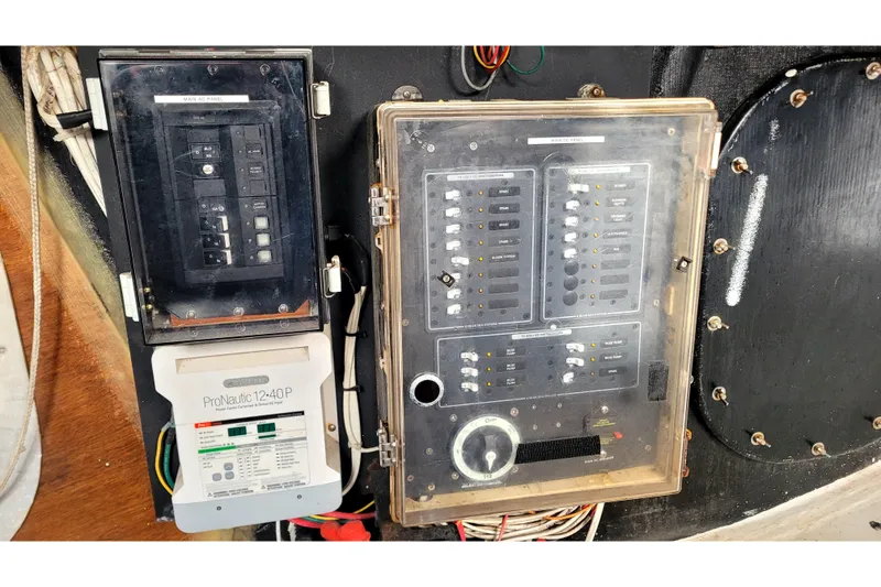 Slide: The Image of Electrical panel on a 2002 Custom International Americas Cup Class yacht. - 40