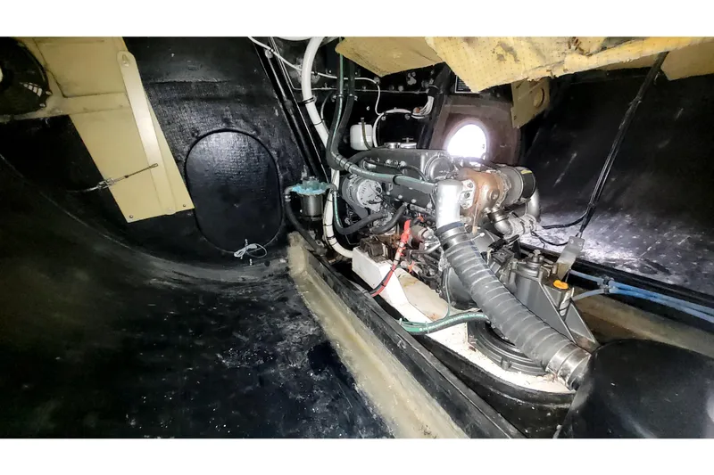 Slide: The Image of Interior view of a 2002 Custom International Americas Cup Class yacht engine room. - 53