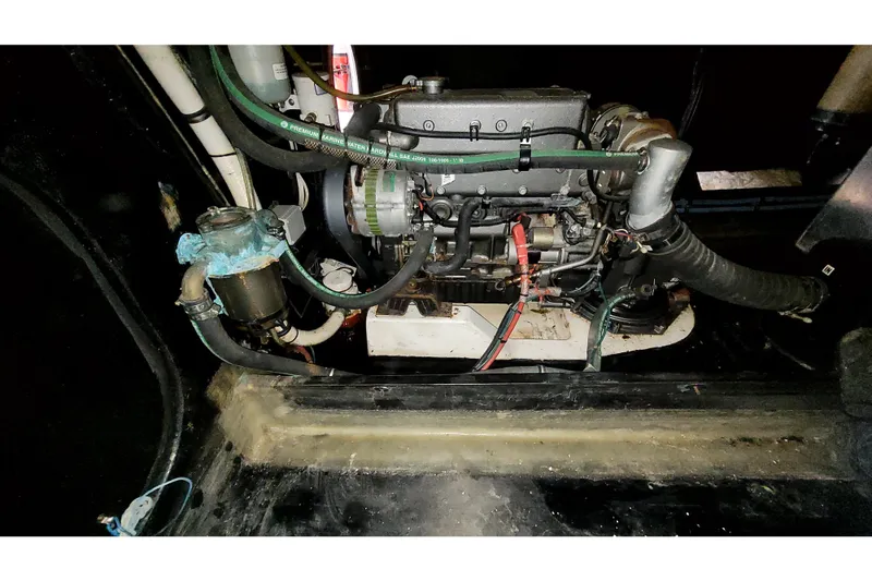 Slide: The Image of Engine compartment of a 2002 Custom International Americas Cup Class yacht. - 54