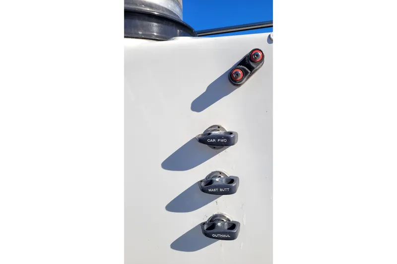 Slide: The Image of Sailing yacht controls on a 2002 Custom International Americas Cup Class boat. - 65