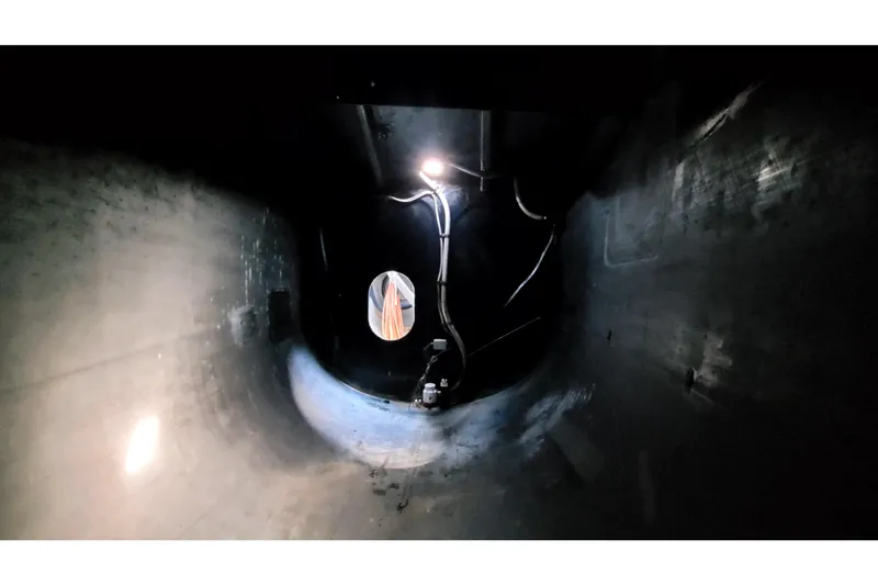 Slide: The Image of Interior view of a 2002 Custom International Americas Cup Class yacht hull. - 70