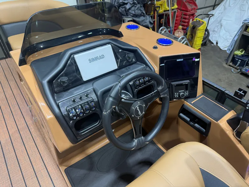 Slide: The Image of Bentley Pontoons Elite 200HP 223 Swingback Tritoon 2026 - 12