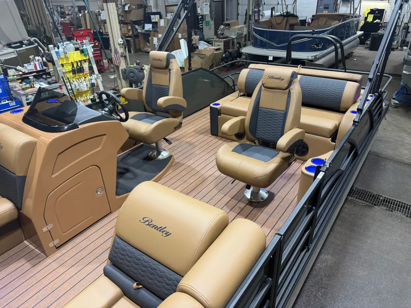 Slide: The Image of Bentley Pontoons Elite 200HP 223 Swingback Tritoon 2026 - 3