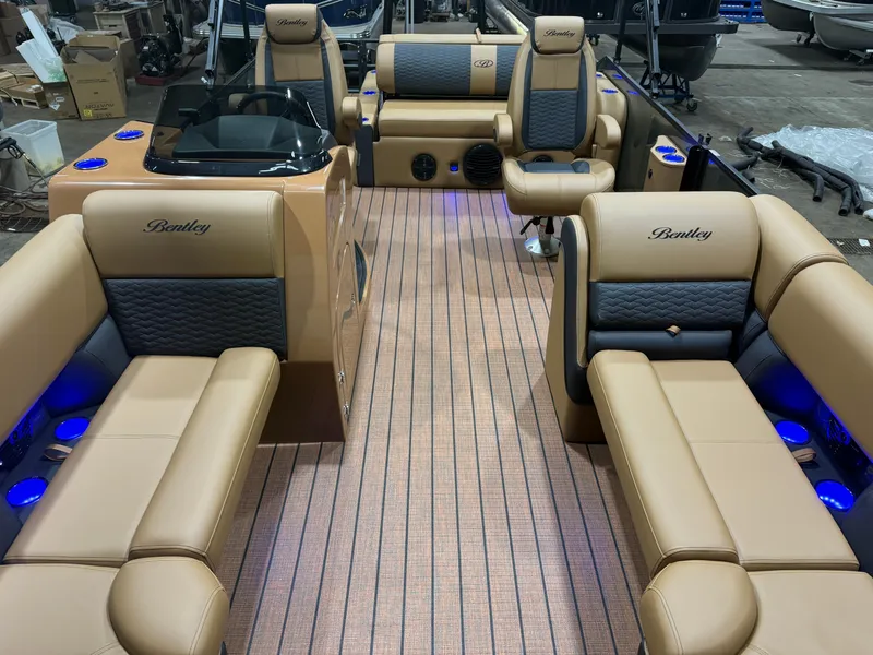Slide: The Image of Bentley Pontoons Elite 200HP 223 Swingback Tritoon 2026 - 6