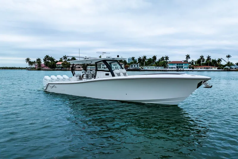 The Image of 2026 Blackwater 43 Luxury Fish boat on calm water, with scenic coastal background. - 0