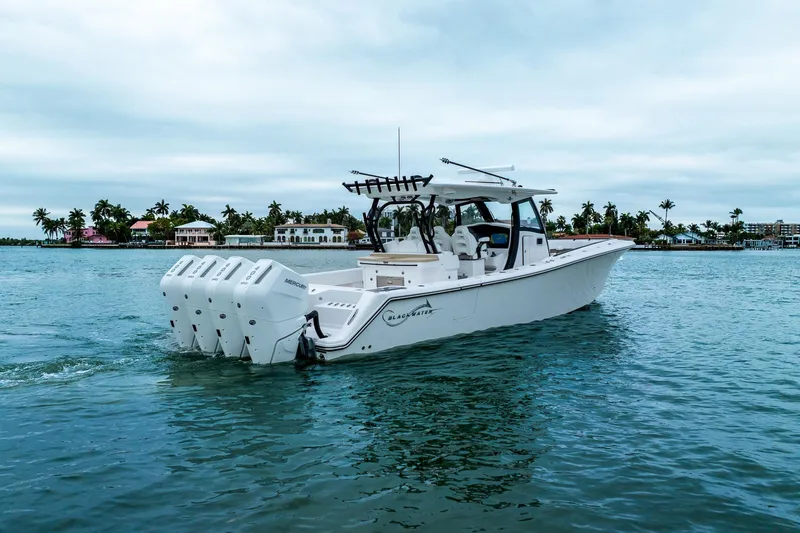 Slide: The Image of 2026 Blackwater 43 Luxury Fish boat cruising on a tropical waterway. - 70