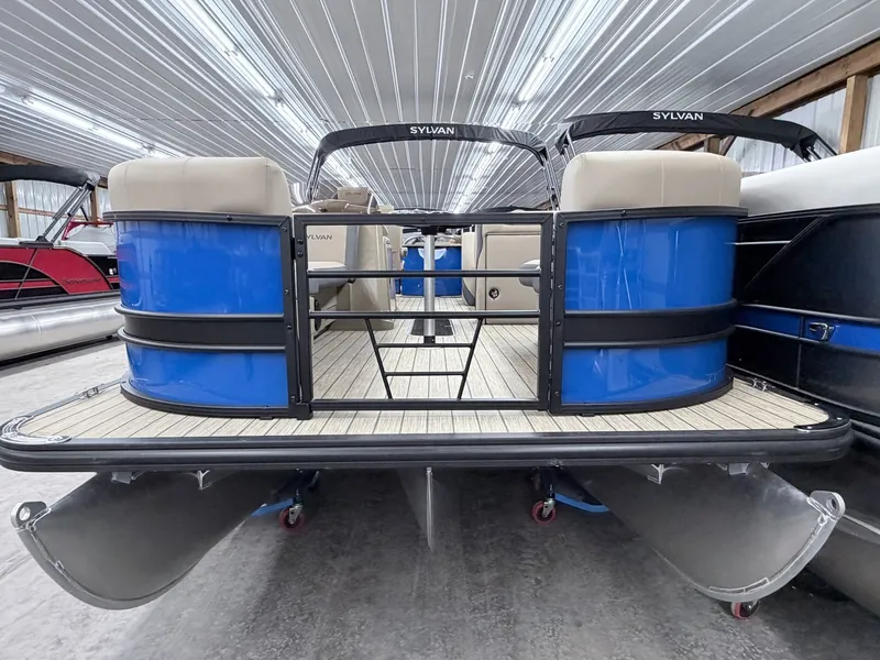 Slide: The Image of 2026 Sylvan X3 Party Fish pontoon boat, Platinum Package, interior view. - 9