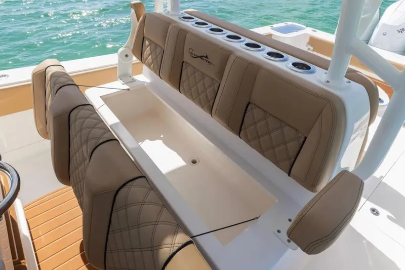 Slide: The Image of 2026 Blackwater 41 Performance Fish boat interior with advanced navigation system and luxurious seating. - 22